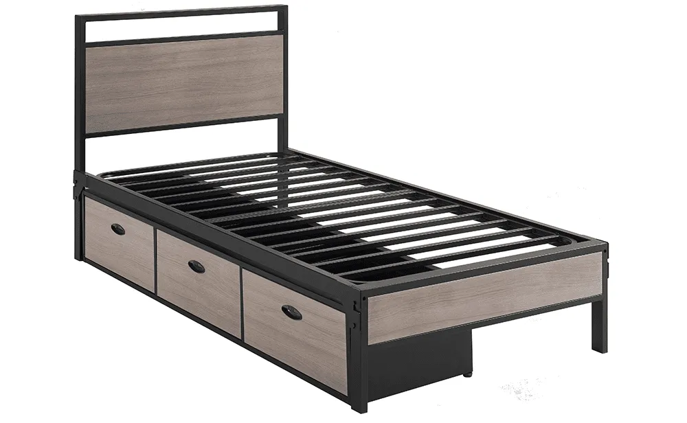 knee length dresses for ladies Metal Platform Bed Frame with 4 Sliding XL Storage Drawers – SHA CERLIN