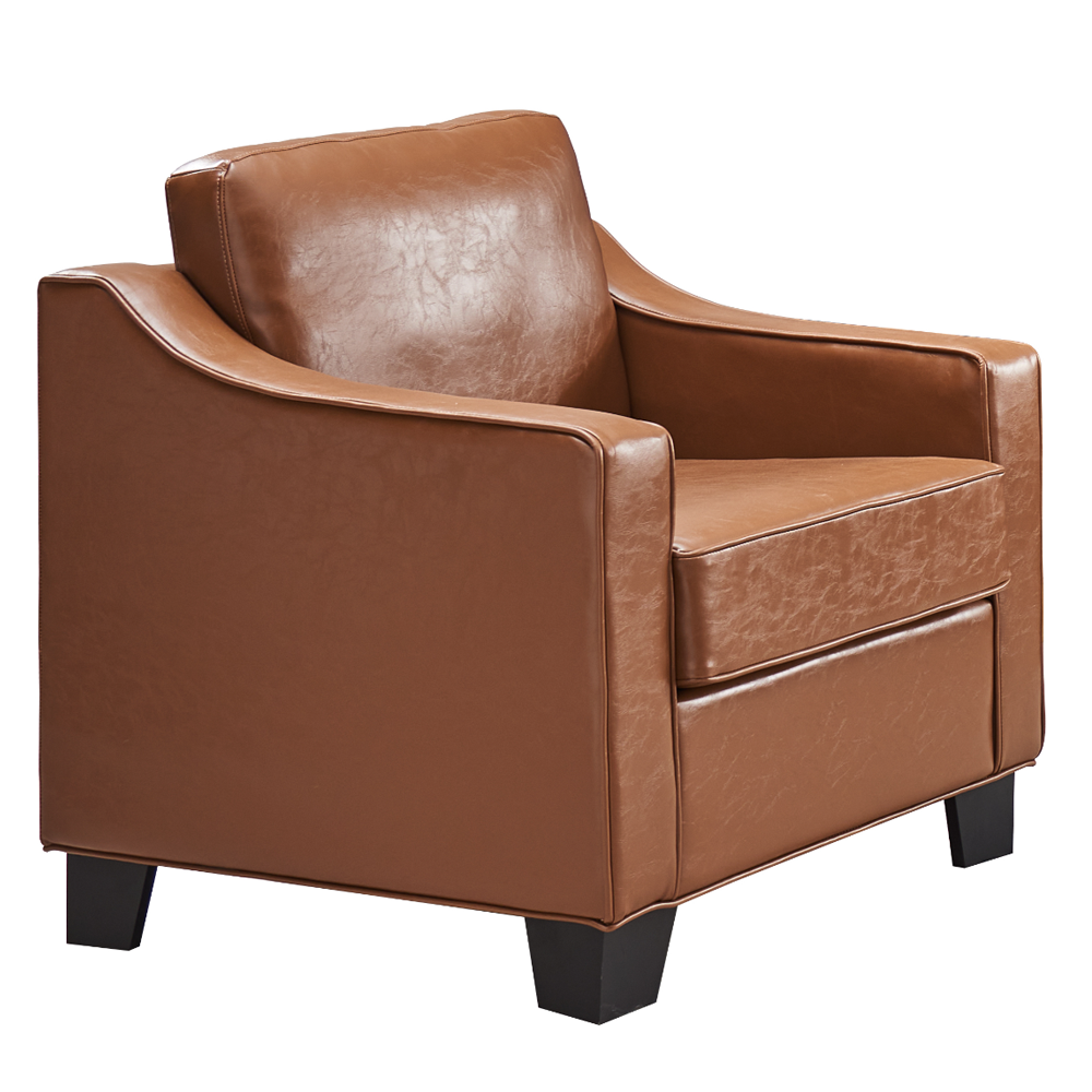 Ashton Vinyl Furniture Light Brown Faux Leather Chair