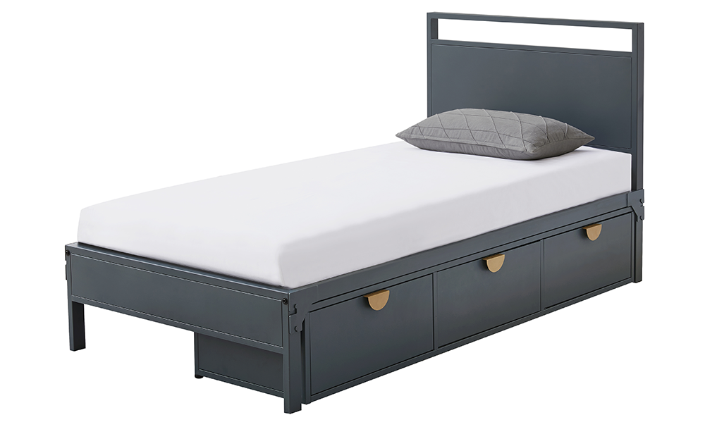 Heavy Duty Twin Metal Bed Metal Underbed Drawers Commercial Grade Furniture Collection Ashford
