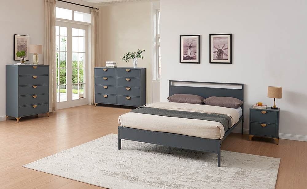 Metal Queen Bed Commercial Grade Furniture Collection Ashford